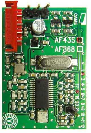 CAME Funkmodul 001AF43S, Funkempfänger 433,92 Mhz, für Torantriebe, steckbar auf CAME Antriebssteuerungen