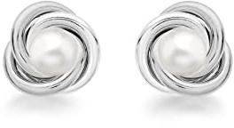 Tuscany Silver Damen - Ohrringe Sterling-Silber 925 Rundschliff Perle 8.58.8029