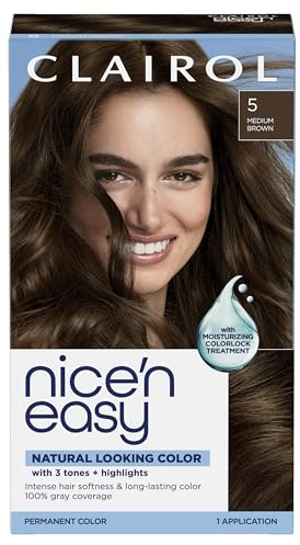 Clairol Nice'n Easy Permanent Hair Dye, 5 Medium Brown | Pack of 1