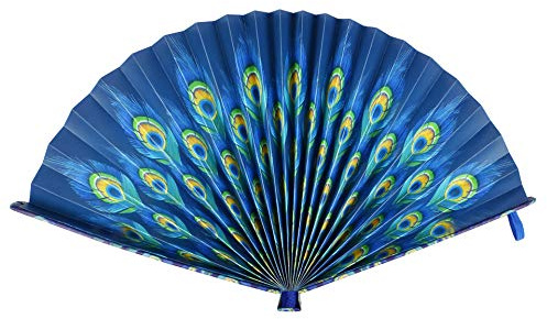 Legami - Ventaglio in Carta Pieghevole, Chiusura con Elastico, 19,5x2 cm (Chiuso), Tema Peacock