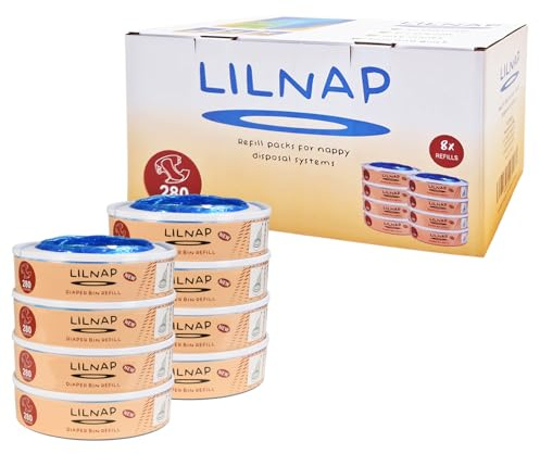 LILNAP – 8 påfyllningskassetter kompatibla med Angelcare blöjhink & Litter Locker II (UNDE KASSETTER) – ny design