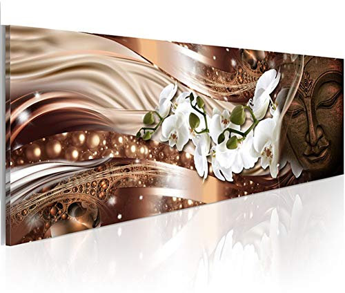 DIY 5D Diamant Malerei Kit Buddha Orchidee Voll bohrer Groß Diamond Painting Set Stickerei Strass Kreuzstich Diamond gemälde Mosaik Bilder kunsthandwerk Arts Home Wanddekor Round Drill 30x60cm