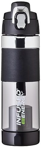 Infused energy Performance Bottle - Premium Teeflasche aus Tritan mit Edelstahlfilter + 1-Klick-Sport-Verschluss - 650ml Sportflasche to go