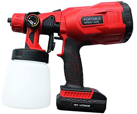 GLJ 550W Powerful Spray Gun,Paint Sprayer with 3 Spray Patterns,800ml Detachable Canister,Battery Powered,for Home and Outdoors,Painting Projects