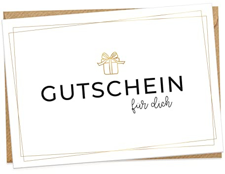 KOKO&LORA® Gutschein zum selber ausfüllen - mit Naturkuvert und ansprechender Veredelung - Gutscheine selbst gestalten