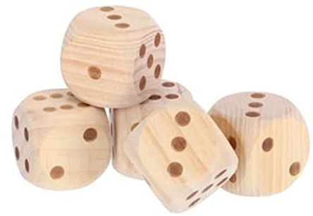 KDS Holzwürfel XXL Spiel Würfel groß 6x6cm echt Holz für Senioren Kniffel Knobel