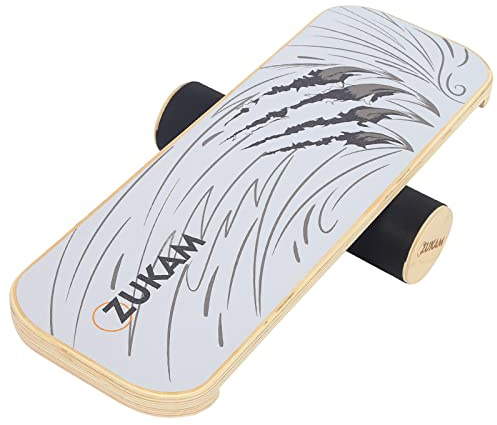 ZUKAM Balance Board Trainer, Wooden Balancing Board with Workout Guide to Exercise and Build Core Stability, Wobble Board for Skateboard, Hockey, Snowboard & Surf Training (Claw)