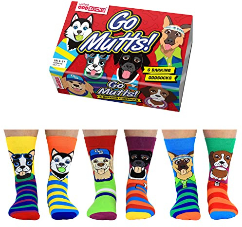 Go Mutts! Hunde Oddsocks Socken in 39-46 im 6er Set - Strumpf