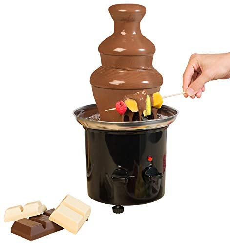 Rosenstein & Söhne Schoggifondues: Schokoladen-Brunnen mit 2 Ebenen, 275 Watt, Versandrückläufer (Mini Schokoladenbrunnen, Schokoladenfontänen, Schal)