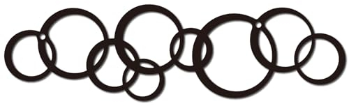 CREATCABIN Decorazione da Parete Rotonda in Metallo Minimalista Nero Decorazione da Parete in Ferro Battuto Silhouette Scultura Decorazione Segno Ornamento per Giardino Casa Balcone Cucina 30x10cm