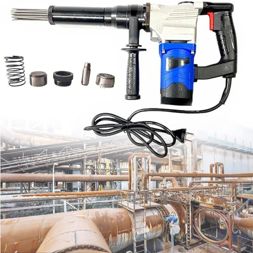 RayGenius 1100w 110v/220v Pistola Desoxidante De Aguja Cinceles De Chorro EléCtricos MáQuina Desoxidante De Mano EléCtrica MáQuina Limpiadora,110V