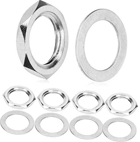 10 Stück Metall Unterlegscheiben für Gitarren Sattelmuttern, Silber | Legierung, Leicht zu Montieren, 6, 35mm Ausgangsloch, 10 im Lieferumfang