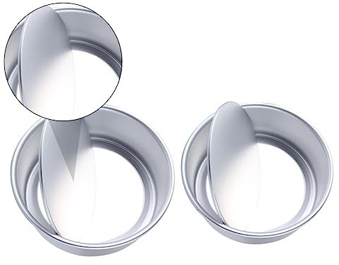 Mikinona 2-Piece Set Giant Cupcake Moulds Round Shaped Aluminum Cake Moulds for Baking