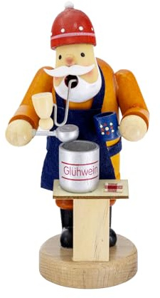 Kaladia Incenso per vino brulé – incenso – figura affumicata – il venditore di vin brulè alto 14 cm, in legno – meravigliosa decorazione natalizia per ogni casa