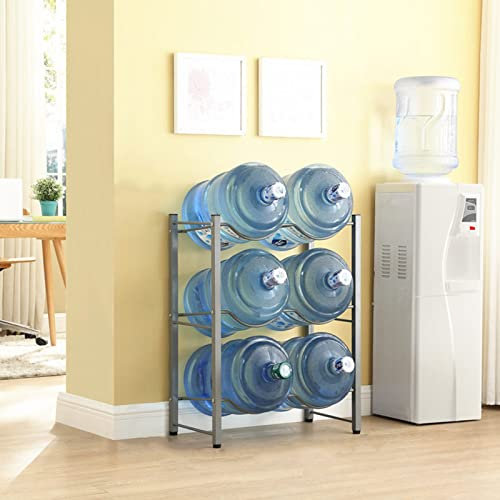 Estante de almacenamiento de cubo, soporte para jarra de agua de 5 galones para dispensador de agua, estante de almacenamiento de jarra de agua de 3/4/5 niveles para 6/8/10 botellas, pantalla de