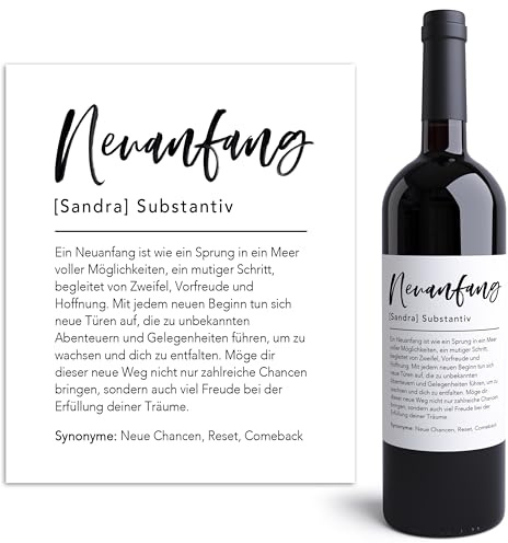Neuanfang Geschenk personalisiert mit Foto Weinetiketten Kollegin Abschied Jobwechsel Geschenk Weinflasche Flaschenetiketten selbstklebend 2 Stück | 10x12 cm
