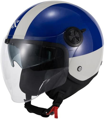 Shox Interceptor SV Ranger Open Face Motorcycle Helmet L Gloss Grey Blue