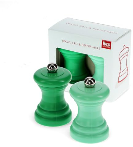 Rex London - Salt & Pepper Gift Set Kitchen for Home - Green | salt and pepper sets, salt shaker, pepper mill, condiment dispenser, kitchen table spice set, ground seasoning