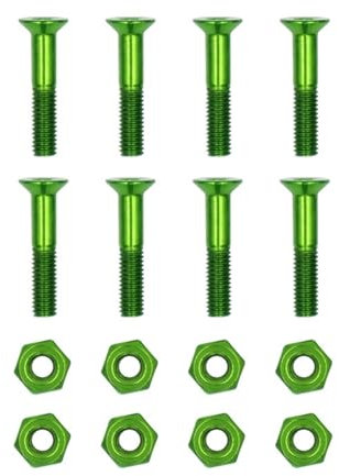 AMEEDA Skateboard Hardware Kit 8 Stück 25 mm 29 mm Gold Hard Ware Schrauben Skateboard Teile Eisen 29 mm Hard Ware Flachkopf-Buchse(25mm Green)