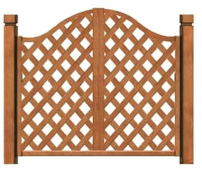 Set di cancelli da giardino in legno di teak, con doppia apertura, colore legno di teak, facile installazione, design elegante per cortile esterno residenziale, patio, ingresso, marrone, colore B