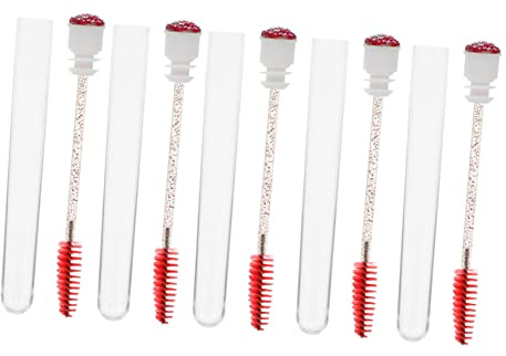 minkissy 10pezzi Spazzolino Ciglia Con Tubo Trasparente e Brillantini Pettinino Per Mascara Forma Innovativa Strumento Trucco Maneggevole e Delicato Per Rifinire e Levigare Le Ciglia Facile