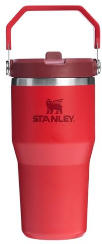 Stanley IceFlow 2.0 Flip Straw Tumbler with Handle 20 oz | Twist On Lid and Flip Up Straw | Leakproof Water Bottle | Insulated Stainless Steel | BPA-Free | Chili Red