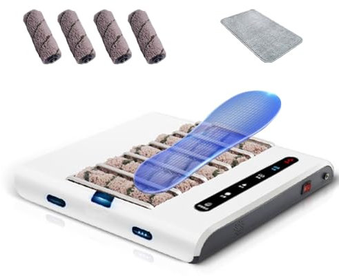 Shoe Cleaner Machine with 5 Brush & Ground Mat - Rechargeable Shoe Polisher, 1000PA Powerful Suction, Automatic Induction - Waterless Technology for Household Sole Cleaning