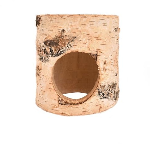 Tunnel d'arbre | Photo tunnel de hamster en bois trou d'arbre de bouleau naturel cachette de hamster tube de tunnel en bois, cachette à tronc creux pour petits animaux, accessoires pour cage D