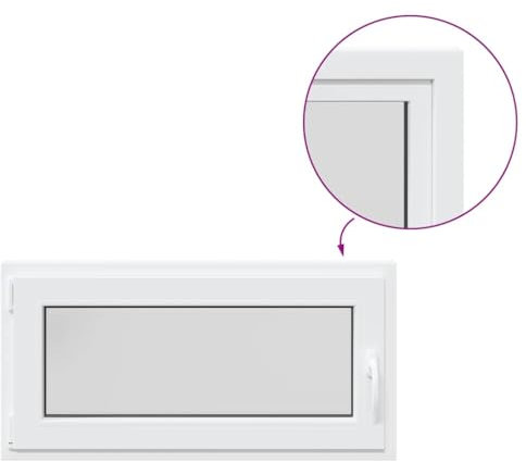 vidaXL Kellerfenster RISOR 100x50 cm Drehkipp DIN Links Weiß