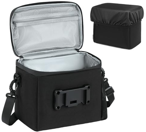 Cycle Handlebar Bag, Large Cooler Pouch for Bike, Lightweight Front Storage Bag for Food, Cycling Accessories, Outdoor Commuting, Mountain Biking, Travel 22x20x13cm