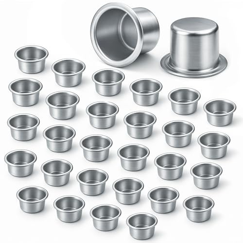 Bellanova 30 Stück Kerzenhalter für Stabkerzen Ø22.3mm Innendurchmesser, 19mm Höhe, silberne Aluminium kerzenständer, kleine Kerzenfüße, geeignet für DIY und Tischdekoration (Silber)