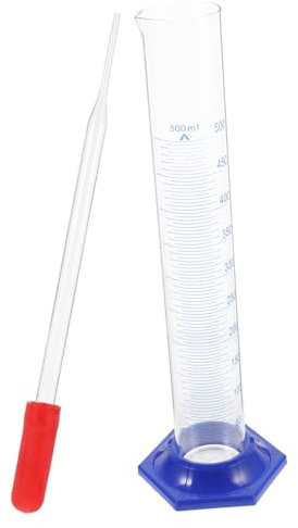 TOYZFRIENDY Cilindri Graduati Stili multipli Set 2 Pezzi 500ml in Materiale Sintetico Design Alto e Elevata Trasparenza Ottica per Laboratori Scientifici e Uso Domestico