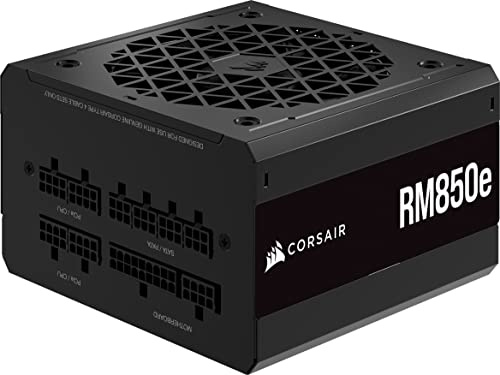 Corsair RM850e (2023) Vollmodulares, Geräuscharmes ATX 3.1-Netzteil - PCIe 5.1-kompatibel - 105°C-Kondensatoren - 80 PLUS Gold-Effizienz - Modern Standby-Unterstützung - Schwarz (Generalüberholt)