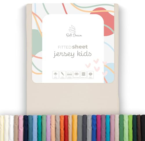 Soft Dream Spannbettlaken 90x200 cm Baumwolle Jersey | Kaschmir | Steghöhe 30 cm | 150 g/m² | gekämmte Baumwolle | OEKO-TEX Standard 100