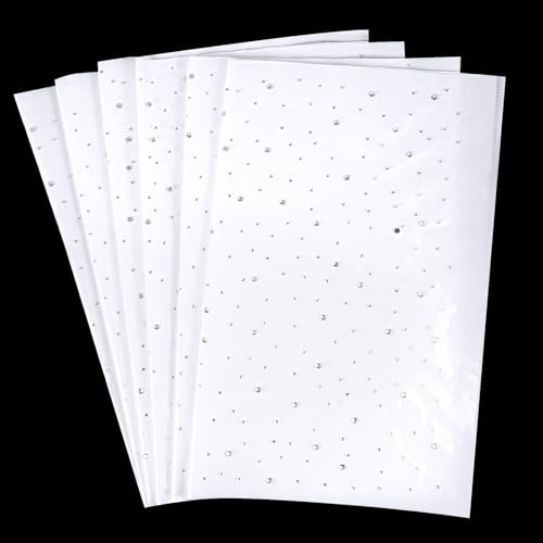 Grevosea 6 Pcs Iron on Rhinestone Sheets, 2mm & 3.5mm Rhinestone Transfers Rhinestones Sheets for Heat Press Glitter Hotfix Crystal Decals for Clothes DIY Crafts & Embellishment