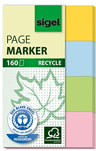 Sigel HN604 flexibel Bookmark blau, grün, rot, gelb 160pièce (S) Lesezeichen – , (50 mm, 80 mm, 160 Stück (S))