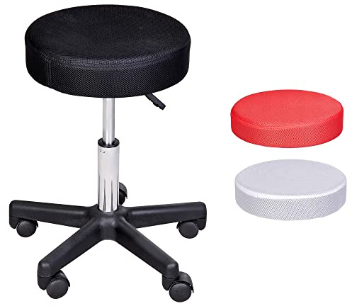 HOMCOM Tabouret Massage a roulettes Reglable en Hauteur Pivotant