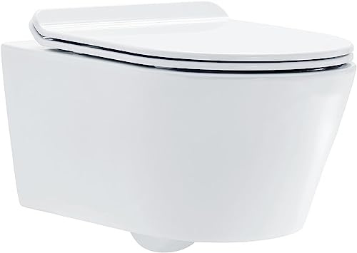 Spülrandloses WC 1088R inkl. Softclose Deckel - Weiß glänzend, Softclose-Sitz:Mit Standard LED-Nachtlicht