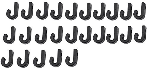 Tbest Kajakhaken 25 Stück J-Haken Schwarzer Nylon-Zurrhaken für Kajak Bungee Cord Kanus Bootszubehör