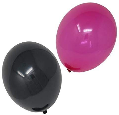 Ballonheld 50 Bio Luftballons je 25 schwarz & pink Qualitätsballons 27 cm Ø (Standardgröße B85) biologisch abbaubar, heliumgeeignet Dekoballons