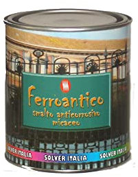 BricoQui SMALTO ANTICHIZZATO FERROMICACEO FERROANTICO GRANA GROSSA LT 0.75 DIRETTAMENTE SU RUGGINE (MARRONE)