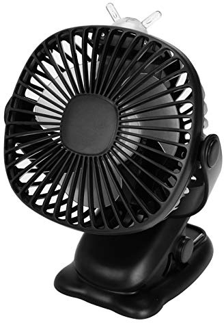 Venforze Clip en el ventilador, 8000mAh recargable cochecito ventilador USB, 4 velocidades 360 ° de rotación de refrigeración ventiladores de escritorio para de bebé cochecitos Oficinas(Negro)