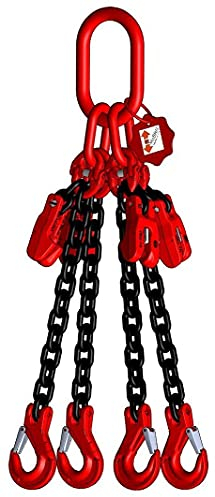 Anschlagkette Güteklasse 8 4-Strang 3,0 m 6 mm mit Verkürzung schwarz