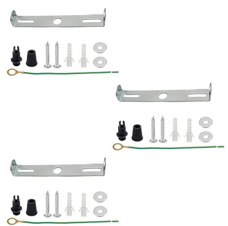 3 pezzi di fissaggio a soffitto con rosetta, 115 mm, piastra metallica con accessori