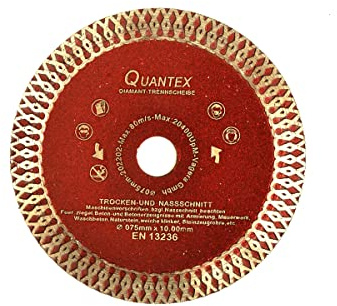 Diamant Trennscheibe 75mm Ceramic Cut. Zubehör für alle Akku-Trennschleifer, Druckluft-Trennschleifer mit 75mm/76mm - 10mm Aufnahme. Diamanttrennscheibe für Fliesen, Feinsteinzeug, Keramik etc.