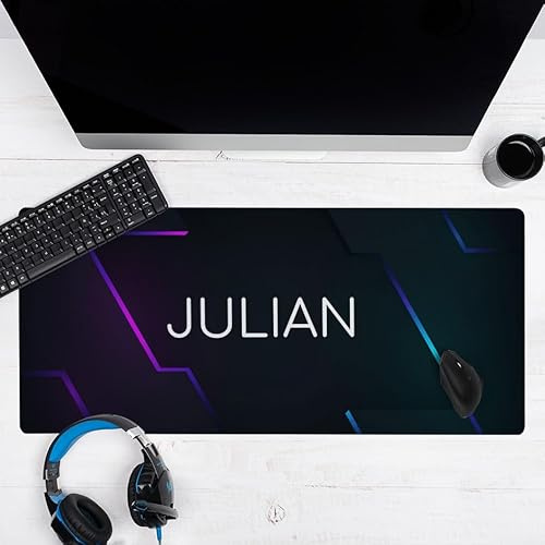 Wanapix | Gaming Mauspad personalisiert XXL | Mousepad mit Foto | Schreibtischunterlage | Desk mat | rutschfeste Gummibasis | 90 x 40cm | Originelle Gamersgeschenke | Geometrisch