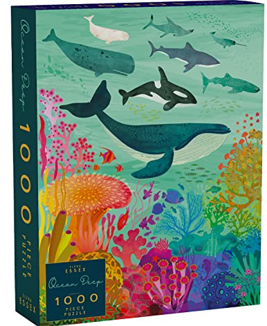 Elena Essex jigsaw puzzles for adults 1000 - Ocean Deep/puzzle/jigsaws 1000 pieces for adults/colourful cool shark whale puzzle/jigsaws size 50x70cm