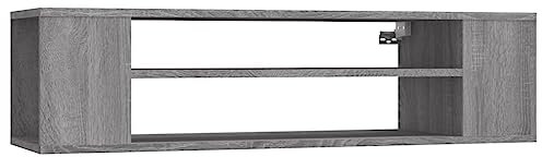 vidaXL Mueble de TV Colgante Madera contrachapada Gris 100x30x26,5 cm