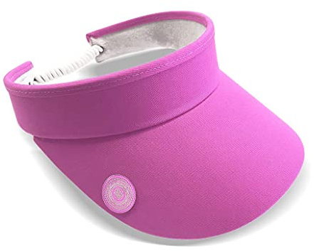 Surprizeshop Women's Golf Visor | Azalea Pink | Rigid Peak | Adjustable | One Size Fits All | Built-in Magnet | Hand Enamelled 25mm Ball Marker