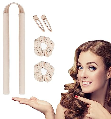 Lockenwickler Locken Ohne Hitze, Heatless Curls Band Samt Hair Curler, Locken Ohne Hitze, Rutschfest Lockenwickler Ohne Hitze, Heatless Hair Curler mit Haarnadel Set